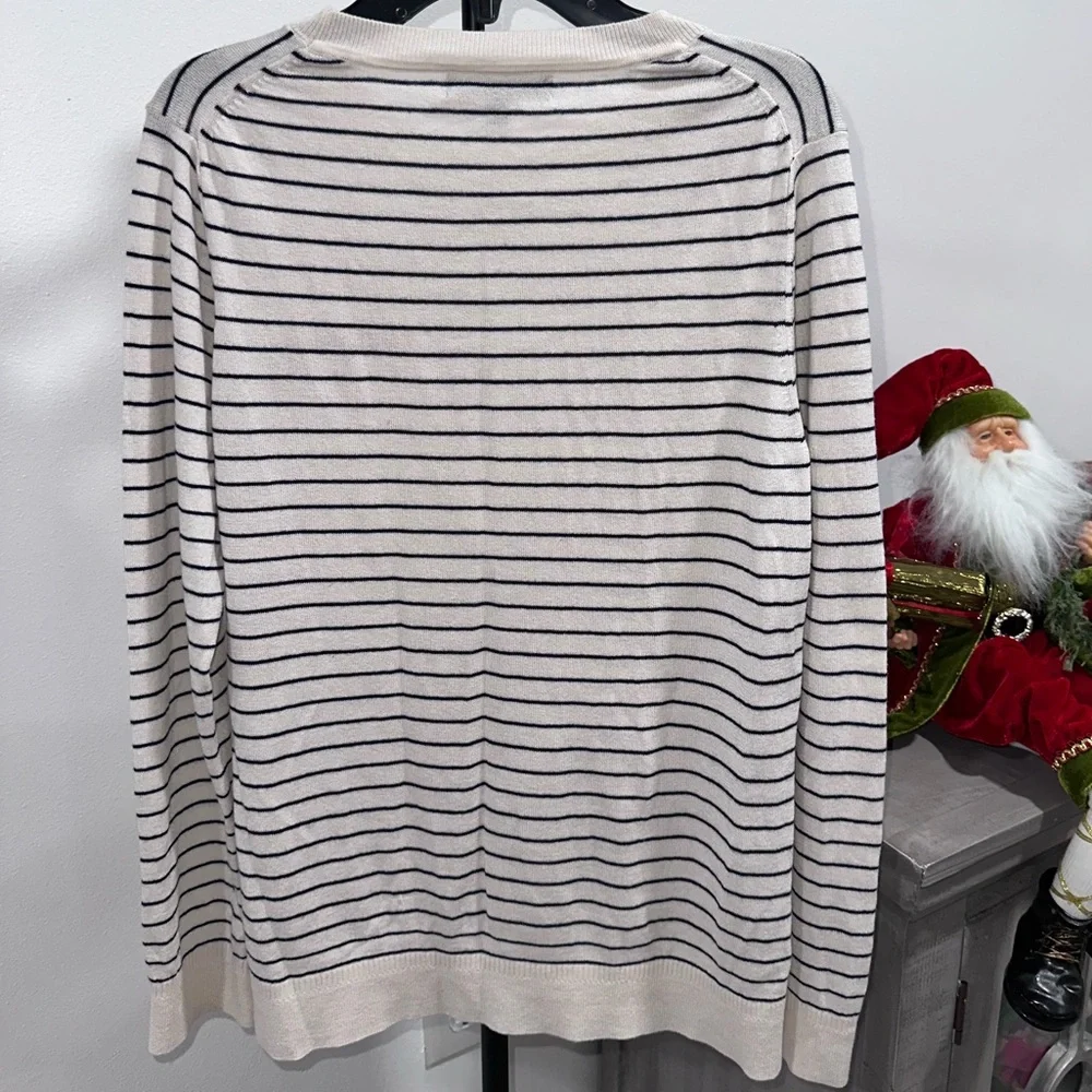 Banana Republic Daydreamer Striped silk cashmere Sweater - cream and black - Picture 6 of 6